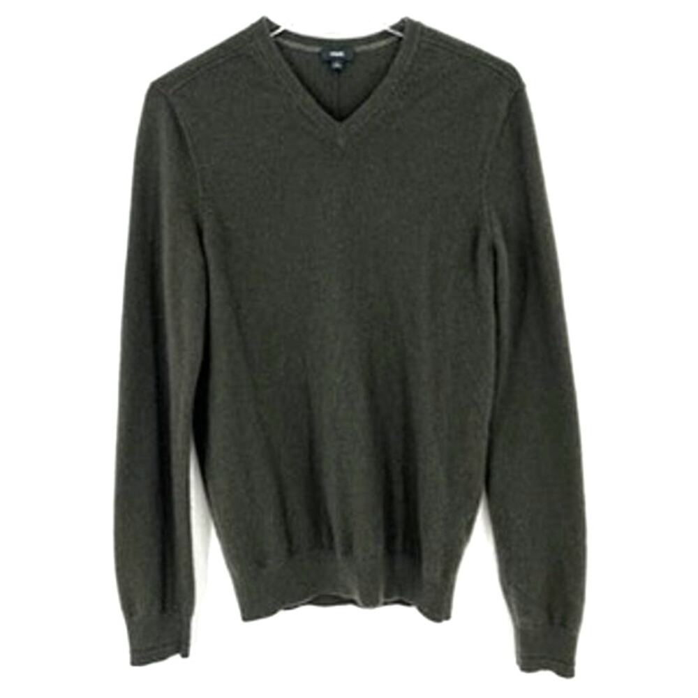 Vince Cashmere Sweater V Neck Small Green Olive